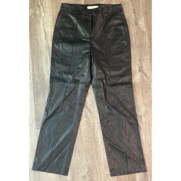Grace + Emma Always Edgy Black Snake Print Leather Pants Size Medium - Picture 1 of 4